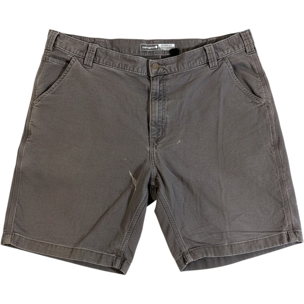 Carhartt Carpenter Shorts Mens 42 Relaxed Fit Canvas Workwear Utility Gray B147